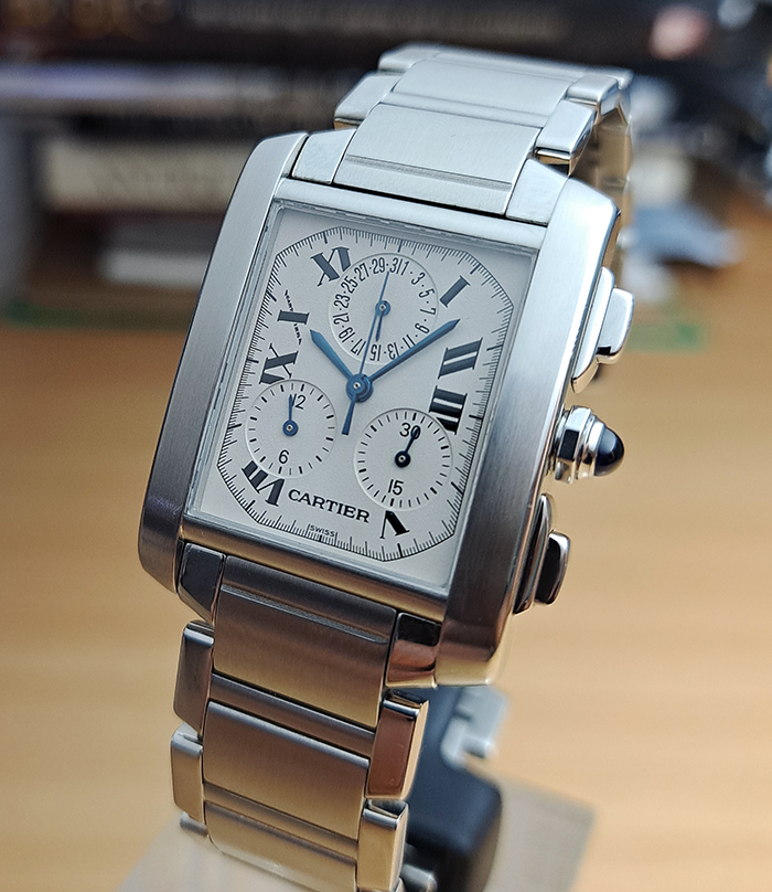 Large Cartier Tank Francaise Chronograph Wristwatch Ref. W51001Q3